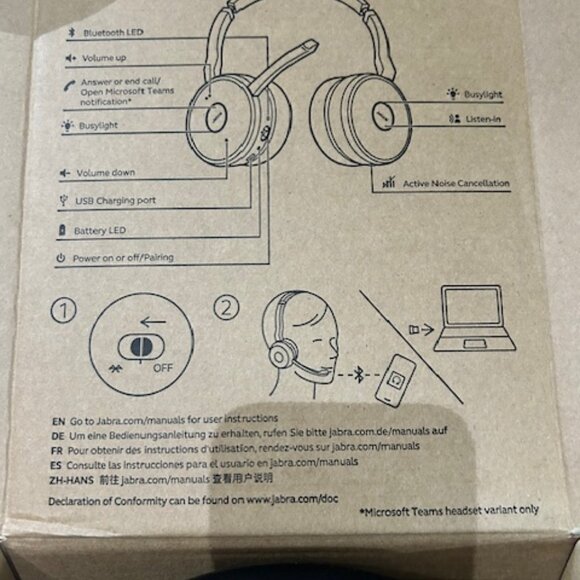 Jabra Evolve 75 Headset with microphone - Picture 4 of 5